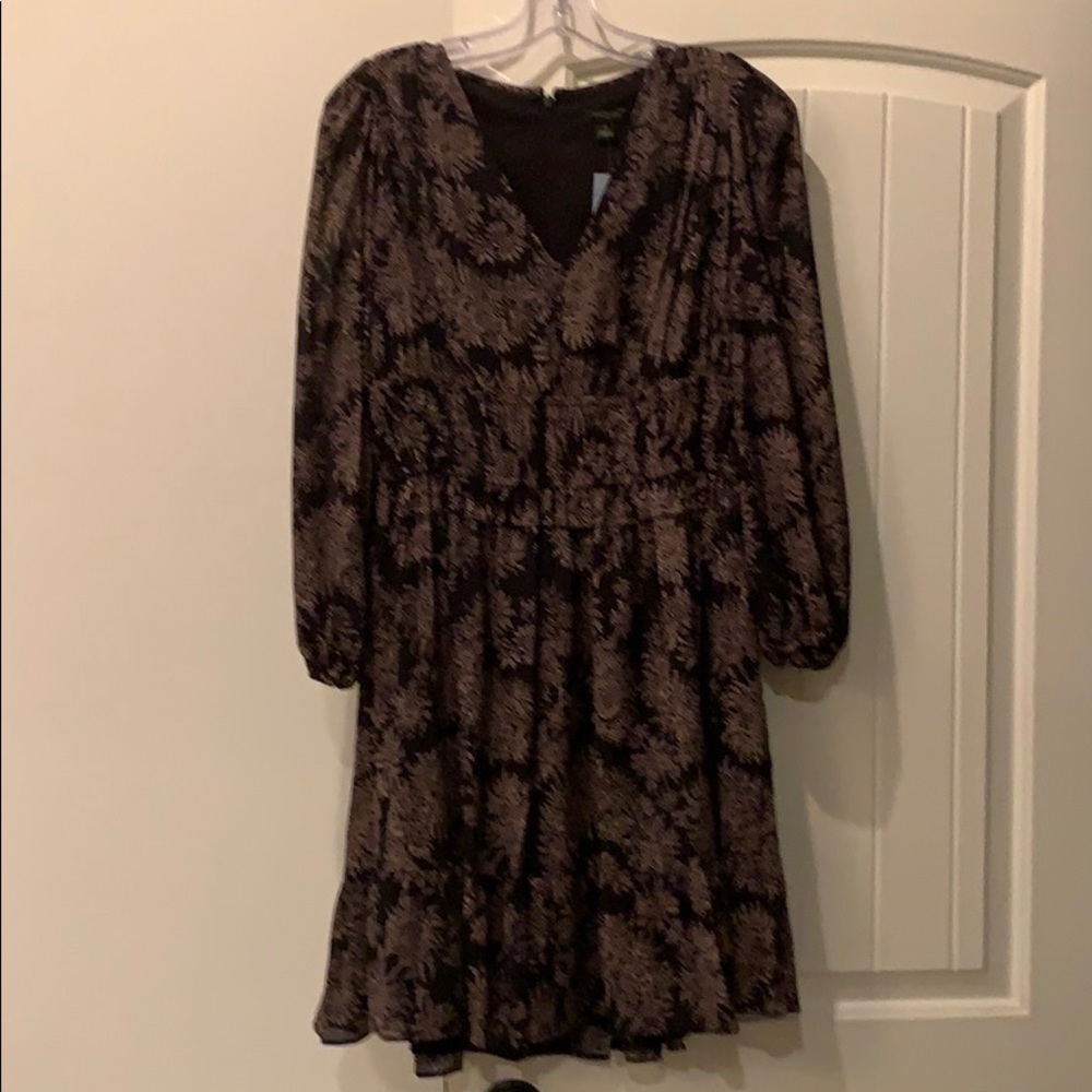 Ann Taylor Floral ruched waist dress